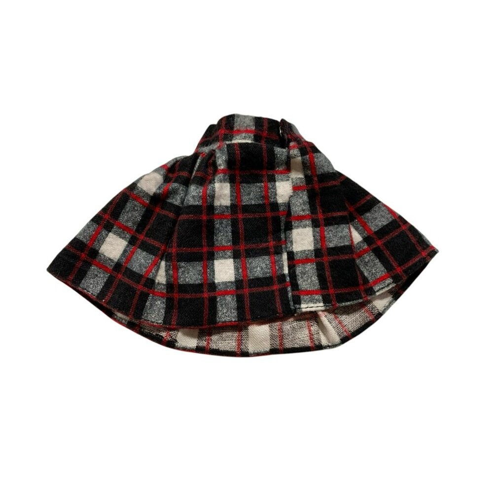 Plaid Skirt For Barbie Doll Black Red White Checkered Pattern